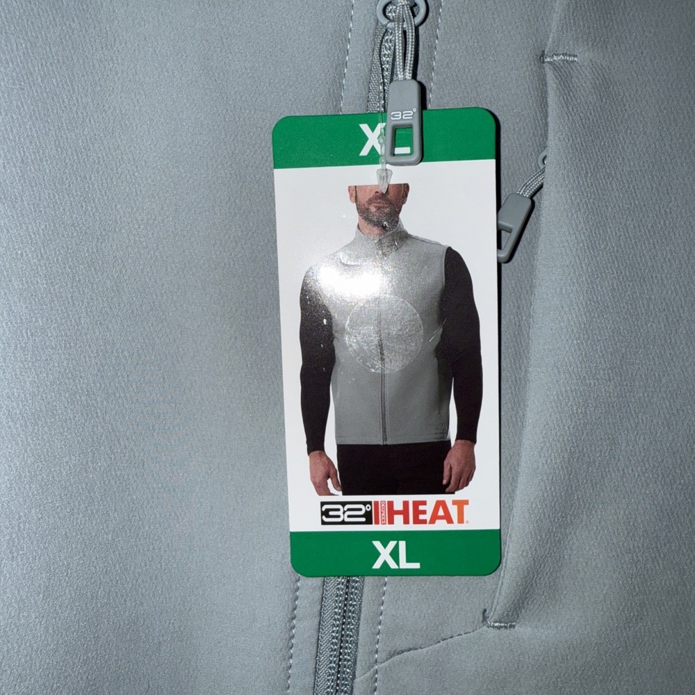 32 Degrees Heat Full Zip Zippered Pocket Vest Gray Men's Size XL - Picture 3 of 4
